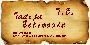 Tadija Bilimović vizit kartica